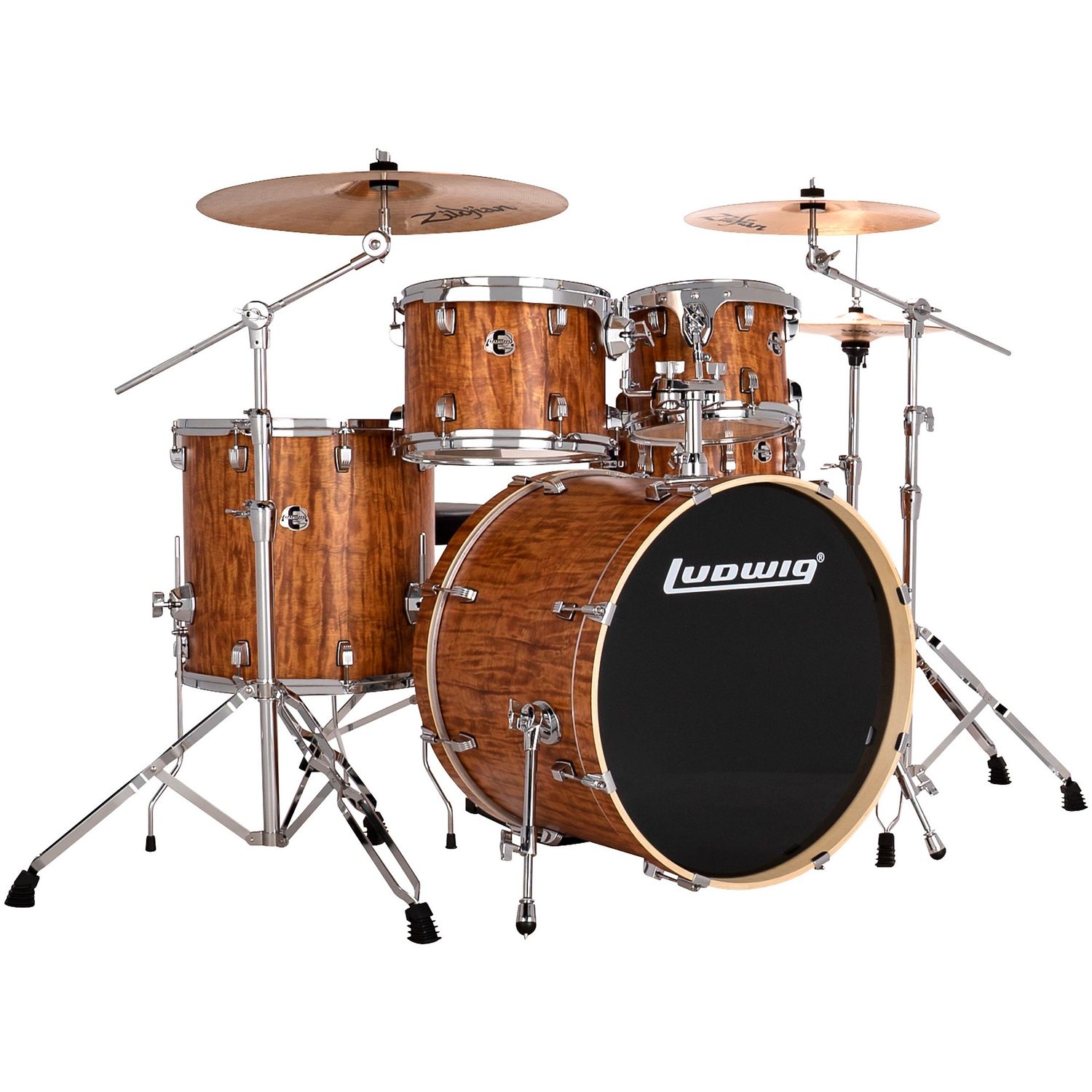 Ludwig Evolution 5-Piece Drum Set With 22-inch Bass Drum and Zildjian I Series Cymbals