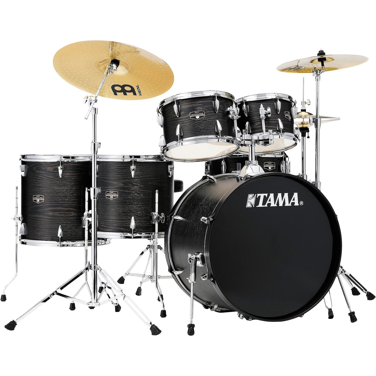 TAMA Imperialstar 6-Piece Complete Drum Set With MEINL HCS Cymbals and 22-inch Bass Drum