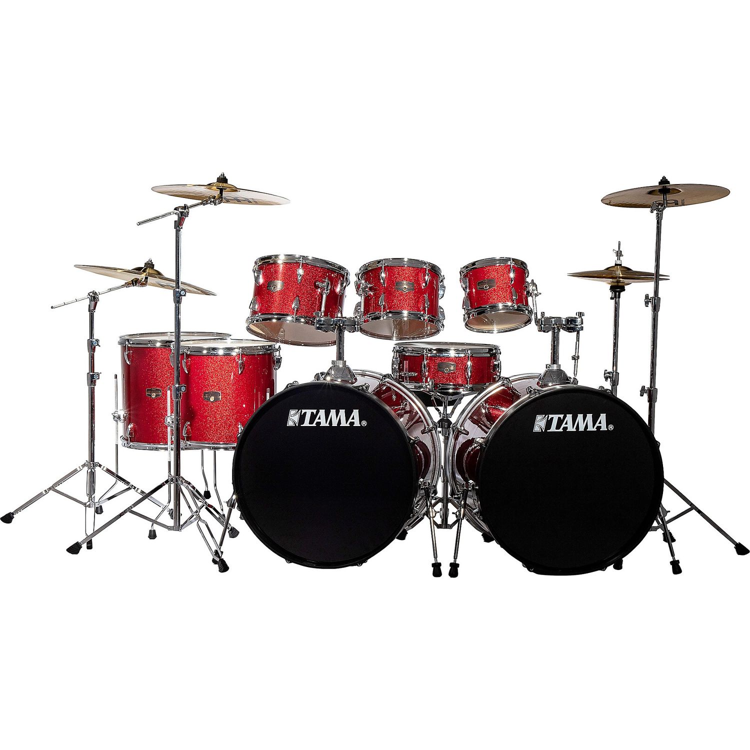 TAMA Imperialstar 8-Piece Double Bass Drum Set With MEINL HCS Cymbals TAMA Imperialstar 8-Piece Double Bass Drum Set With MEINL HCS Cymbals