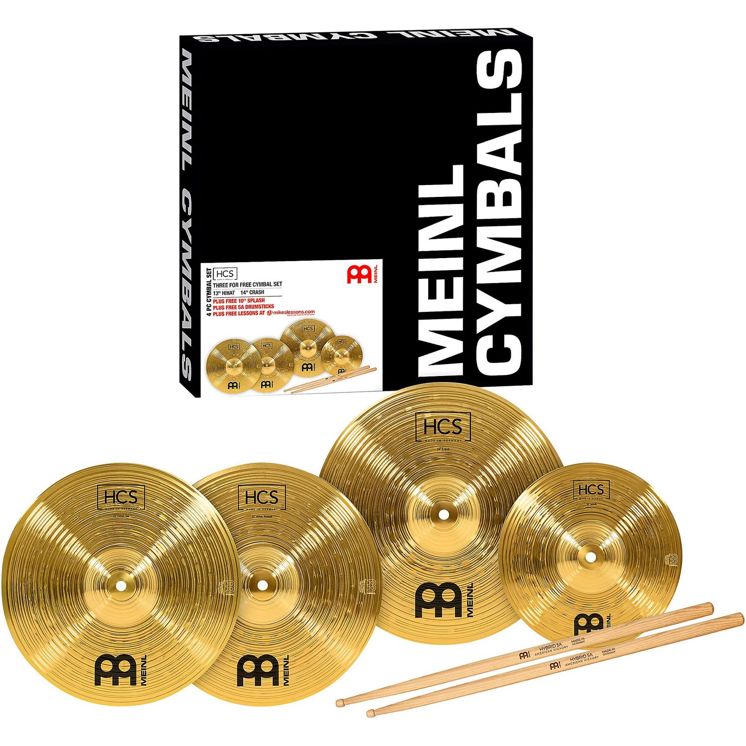 MEINL HCS Cymbal Pack With Free Splash, Sticks and Lessons MEINL HCS Cymbal Pack With Free Splash, Sticks and Lessons