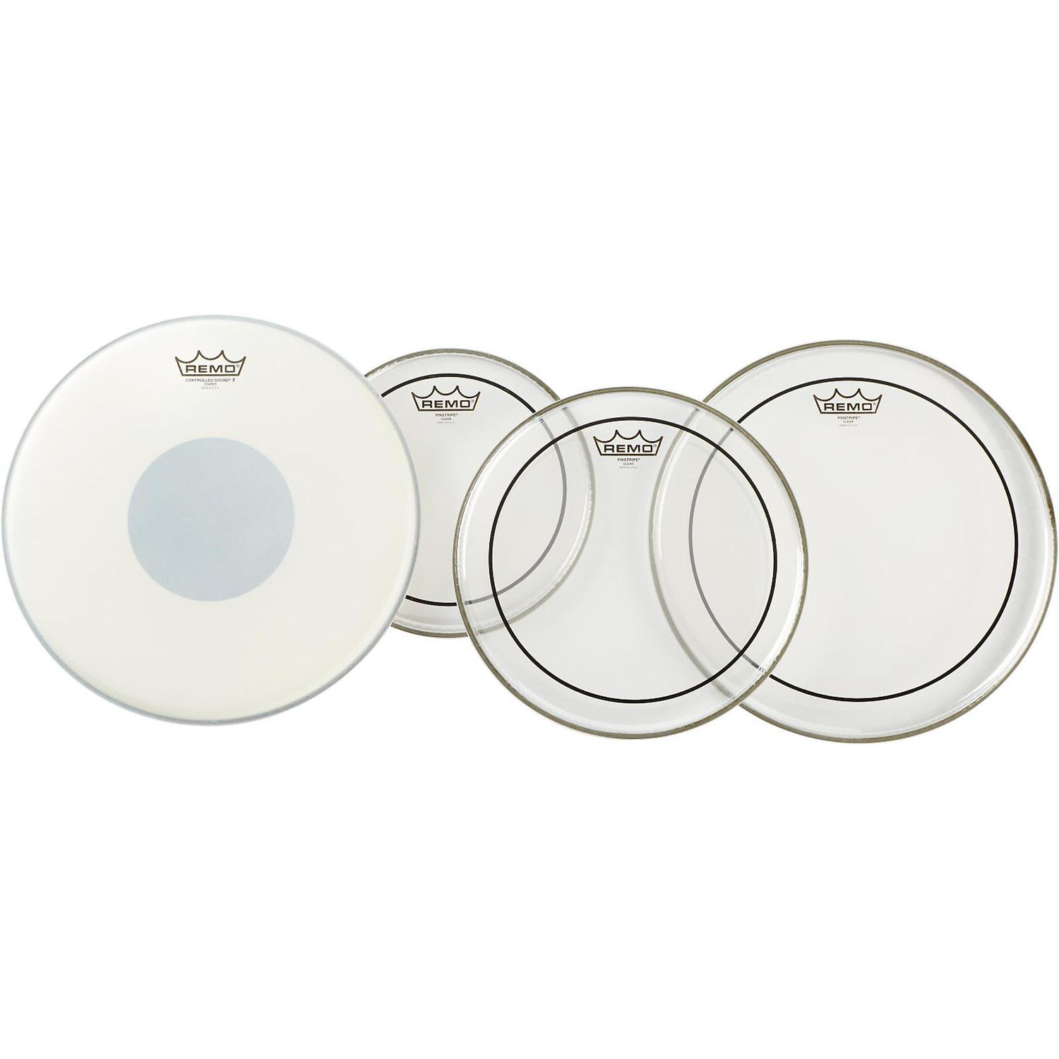 Remo Clear Pinstripe Pro Pack With Free 14-inch Controlled Sound X Snare Head