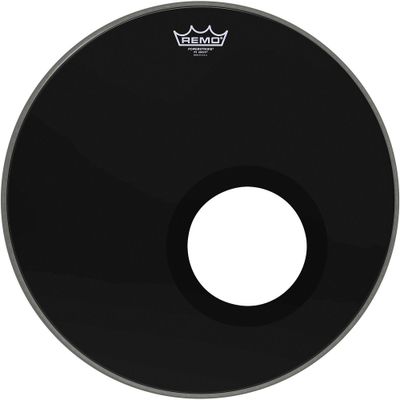 Remo Ebony Powerstroke 3 Resonant Bass Drum Head With 5-inch Port Hole