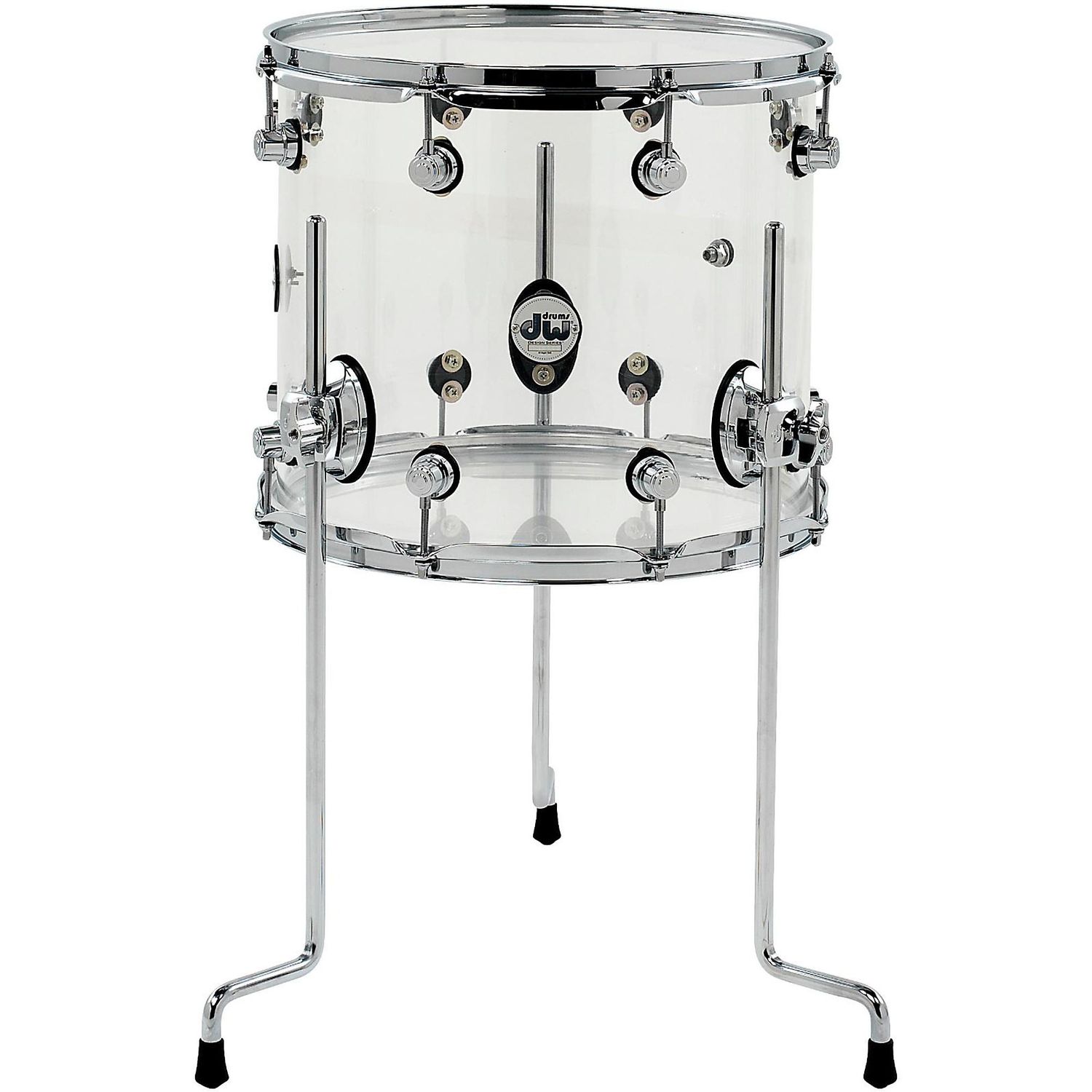 DW Design Series Acrylic Floor Tom With Chrome Hardware 14 x 12 in. Clear DW Design Series Acrylic Floor Tom With Chrome Hardware 14 x 12 in. Clear