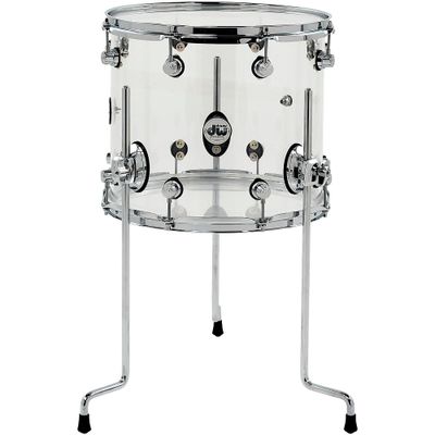 DW Design Series Acrylic Floor Tom With Chrome Hardware 14 x 12 in. Clear
