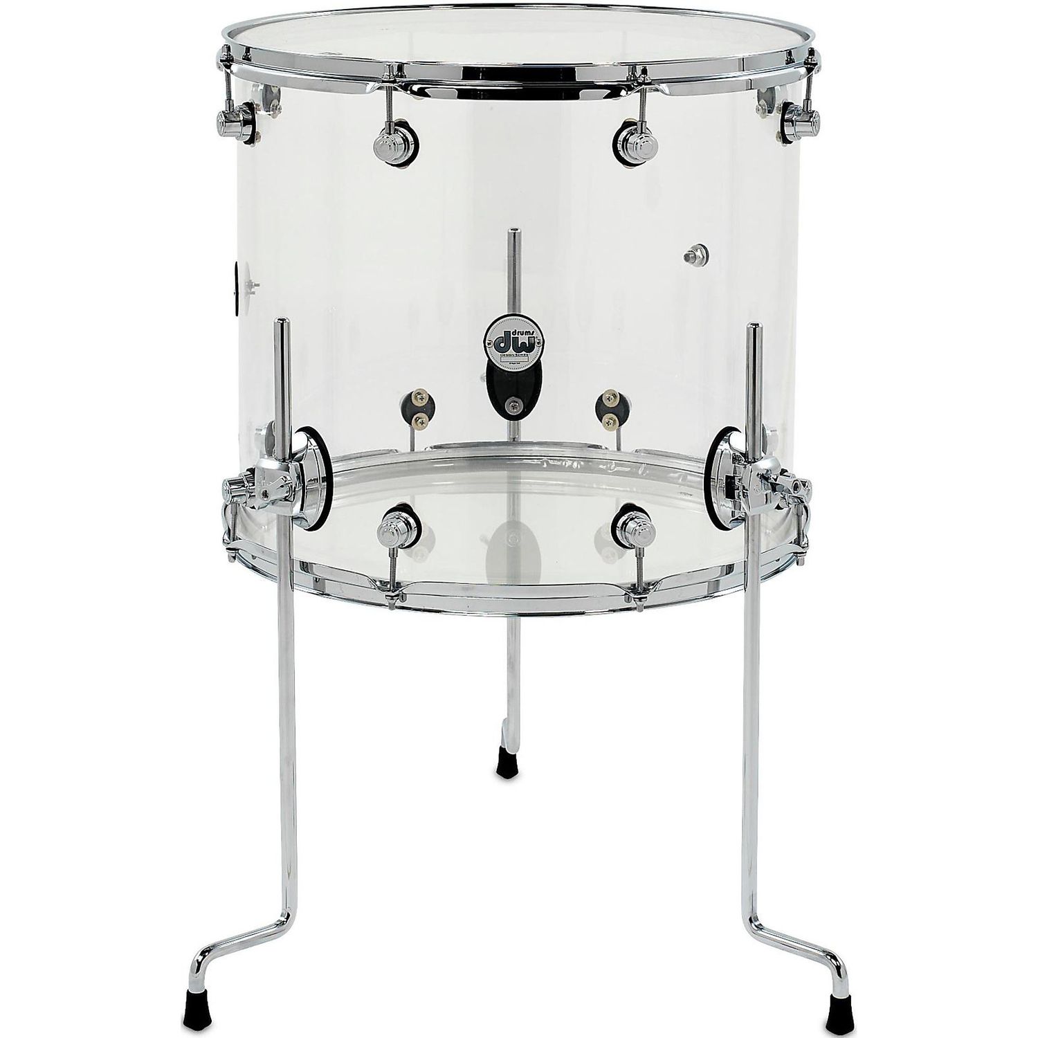 DW Design Series Acrylic Floor Tom With Chrome Hardware 18 x 16 in. Clear