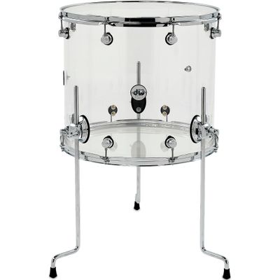 DW Design Series Acrylic Floor Tom With Chrome Hardware 18 x 16 in. Clear