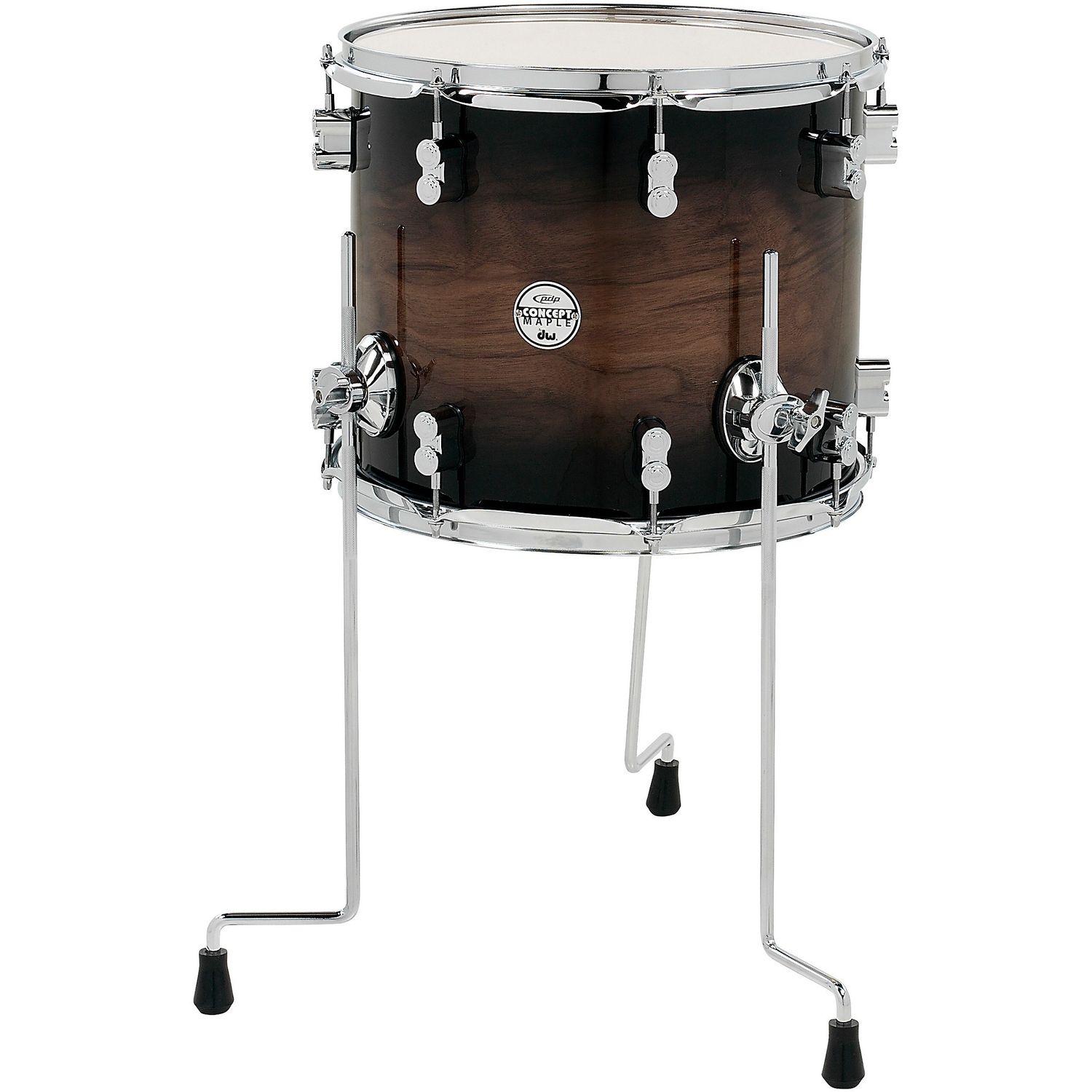 PDP by DW Concept Exotic Series Floor Tom Walnut to Charcoal Burst PDP by DW Concept Exotic Series Floor Tom Walnut to Charcoal Burst