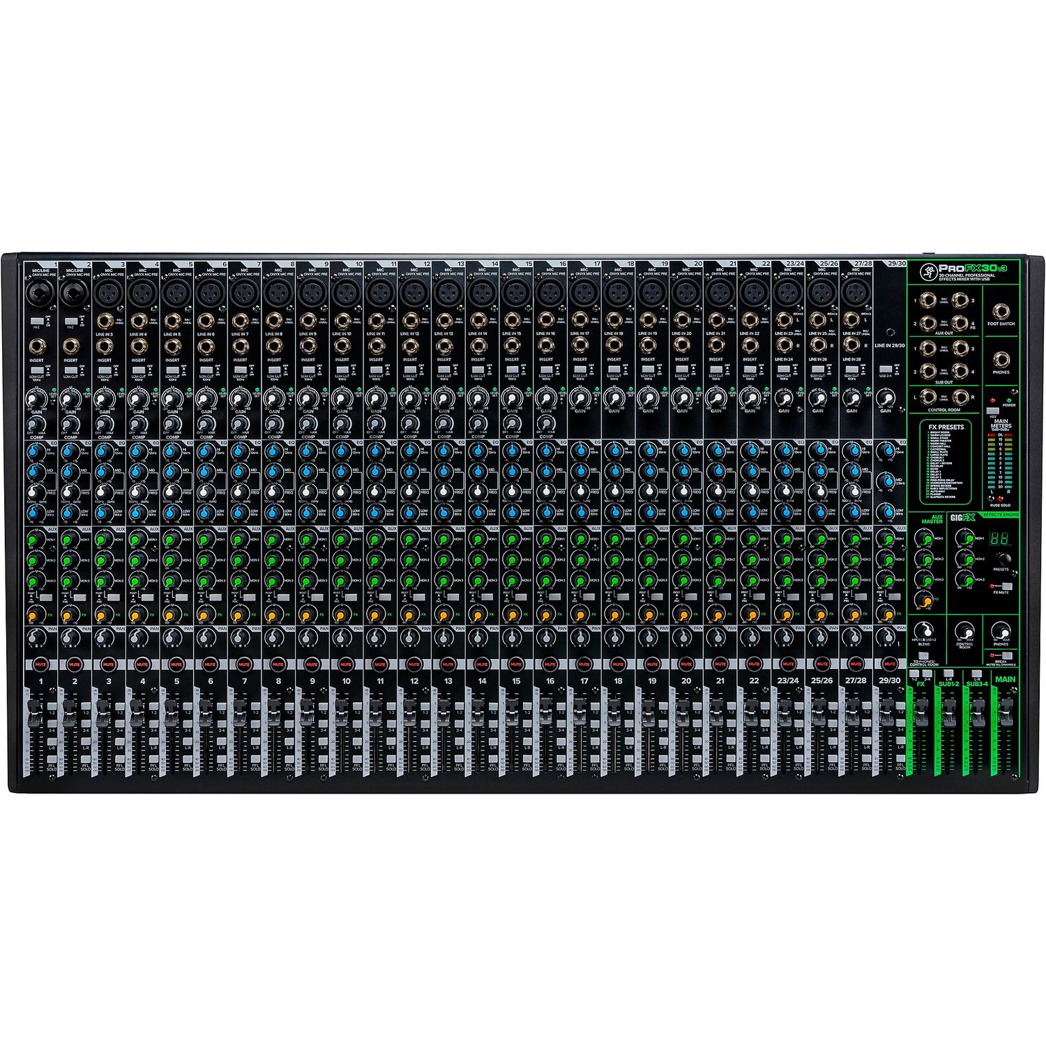 Mackie ProFX30v3 30-Channel 4-Bus Professional Effects Mixer With USB