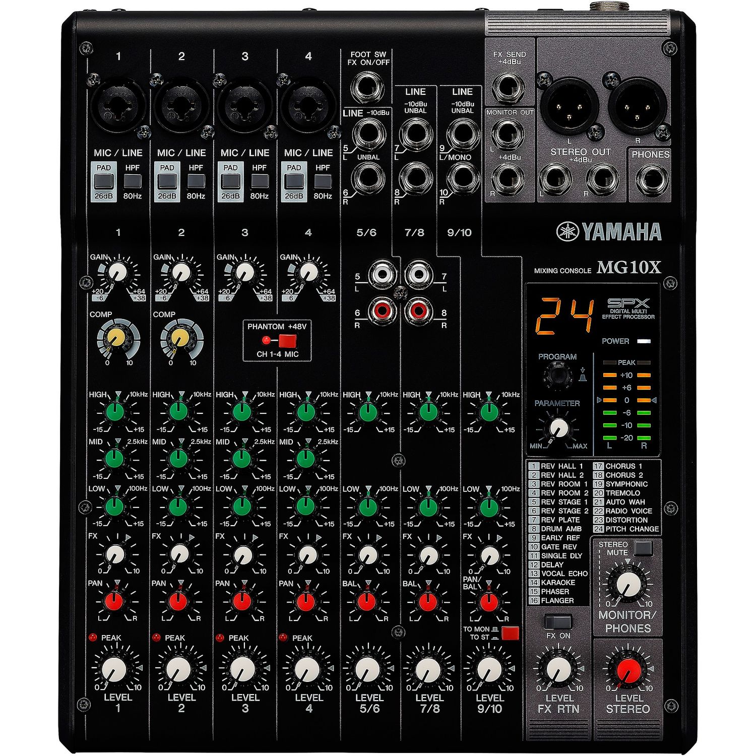 Yamaha MG10X CV 10-Input Stereo Mixer With Effects