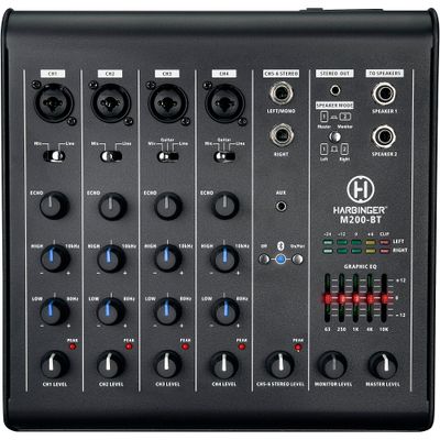 Harbinger M200-BT Portable PA System With Bluetooth and Custom Carry Bags 10-inch Mains
