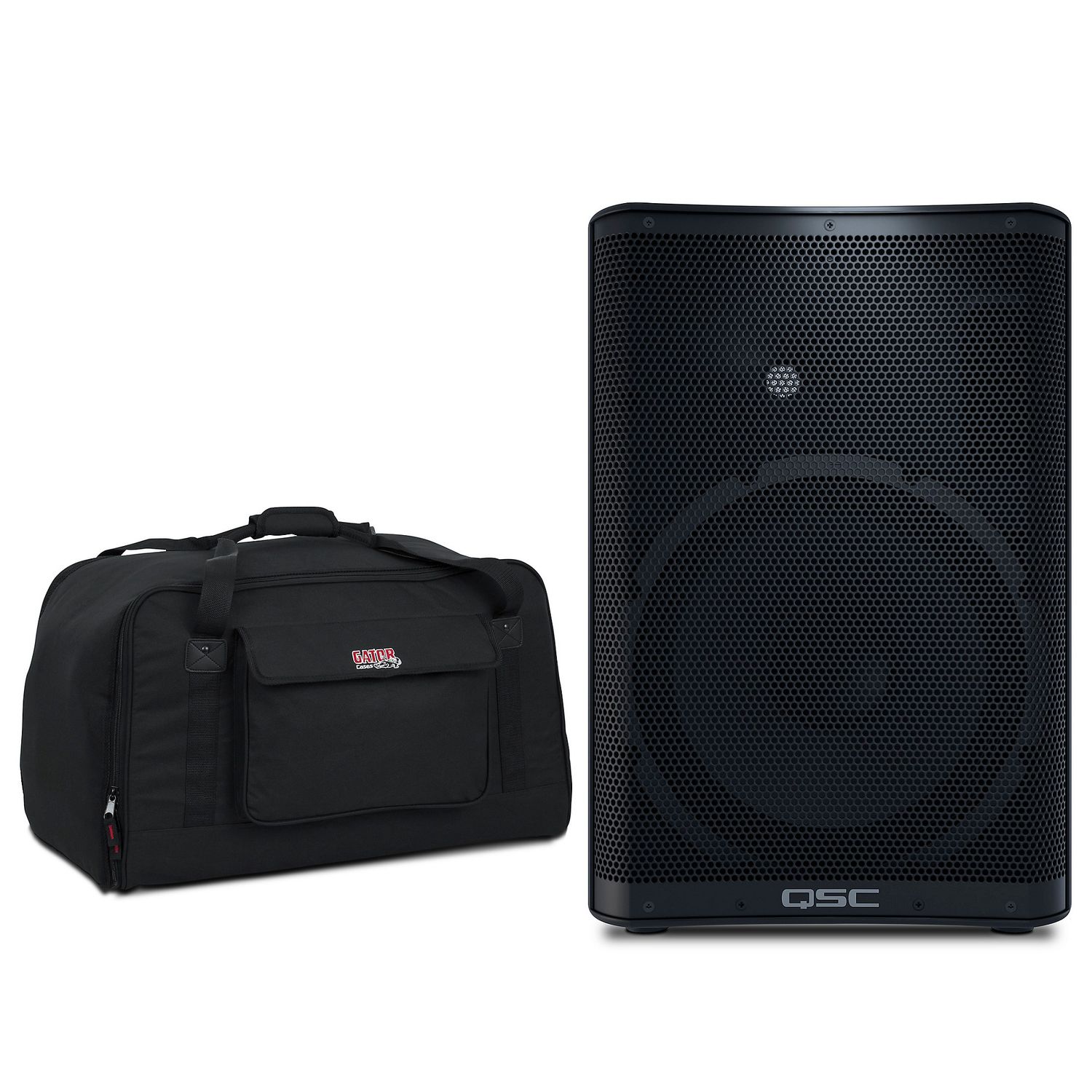 QSC CP12 1,000W 12-inch Compact Powered Speaker With Tote QSC CP12 1,000W 12-inch Compact Powered Speaker With Tote