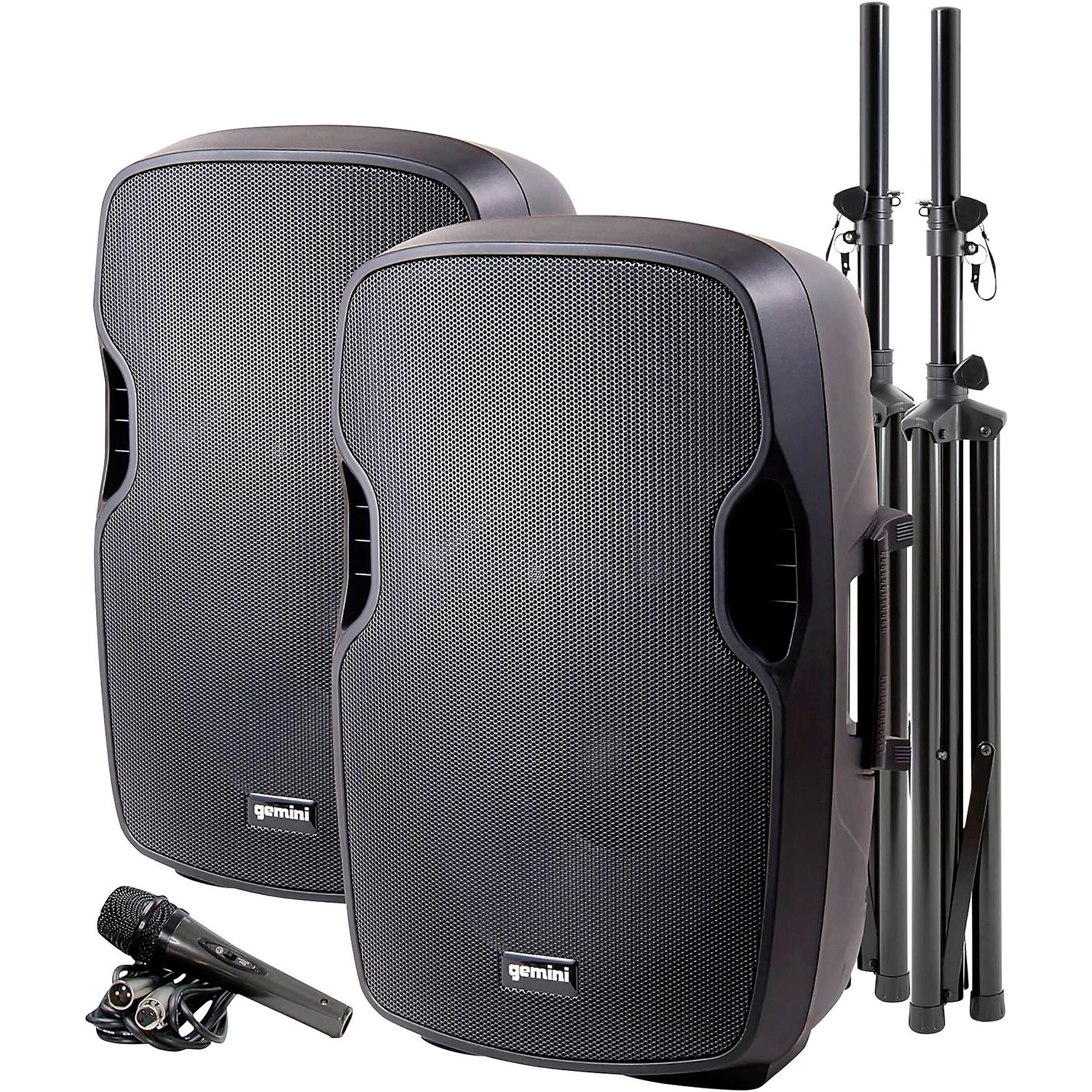 Gemini PA-SYS15 Complete Dual Speaker PA Package Gemini PA-SYS15 Complete Dual Speaker PA Package