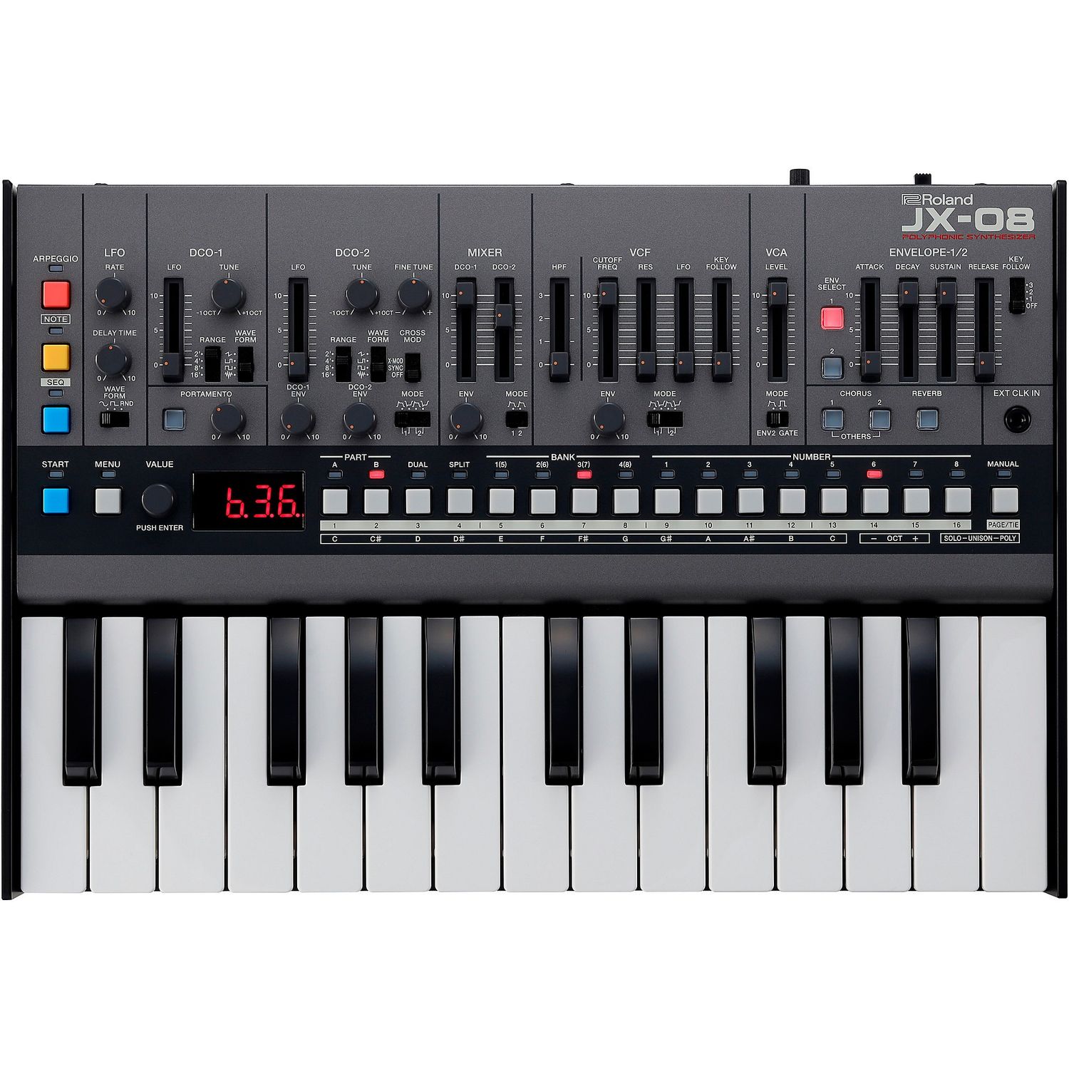 Roland JX-08 Boutique Synthesizer and K-25m Keyboard Unit Bundle Roland JX-08 Boutique Synthesizer and K-25m Keyboard Unit Bundle