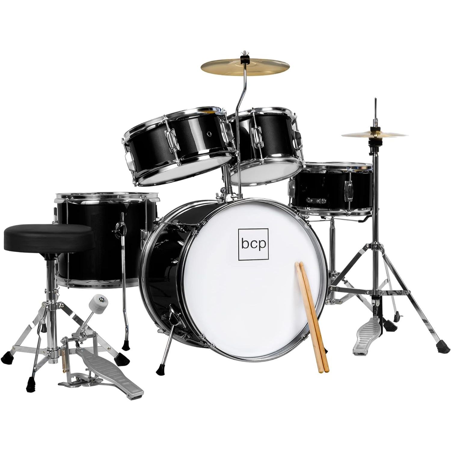 LW Essentials® Basic 5-Piece Junior Kids Drum Set with Hardware