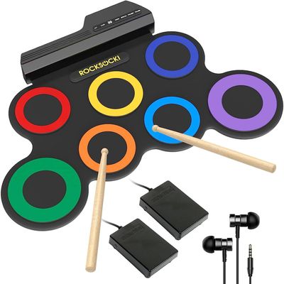 LW Essentials® Basic Kids Electronic 7-Pad Roll-Up Drum Set with Built-in Speaker LW Essentials® Basic Kids Electronic 7-Pad Roll-Up Drum Set with Built-in Speaker