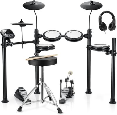 LW Essentials® Premium Electronic Drum Set with Mesh Heads and Bluetooth
