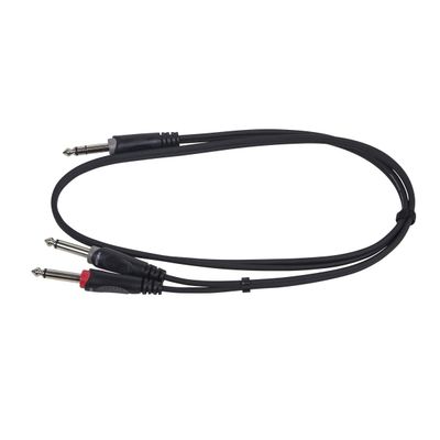 LW Essentials® Basic 1/4 in. Male TRS Stereo to Dual 1/4 in. Male TS Mono Adapter Cable