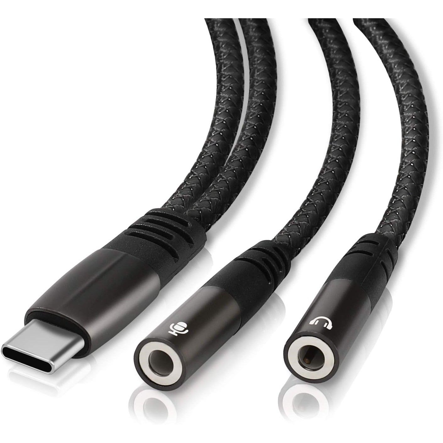 LW Essentials® Basic 3.5mm Dual Female to USB C Audio Adapter Cable