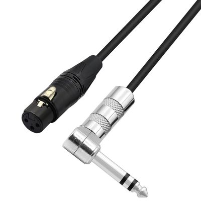 LW Essentials® Basic XLR Female to 1/4 in. Male TRS Stereo Cable (Straight + Right-Angle)