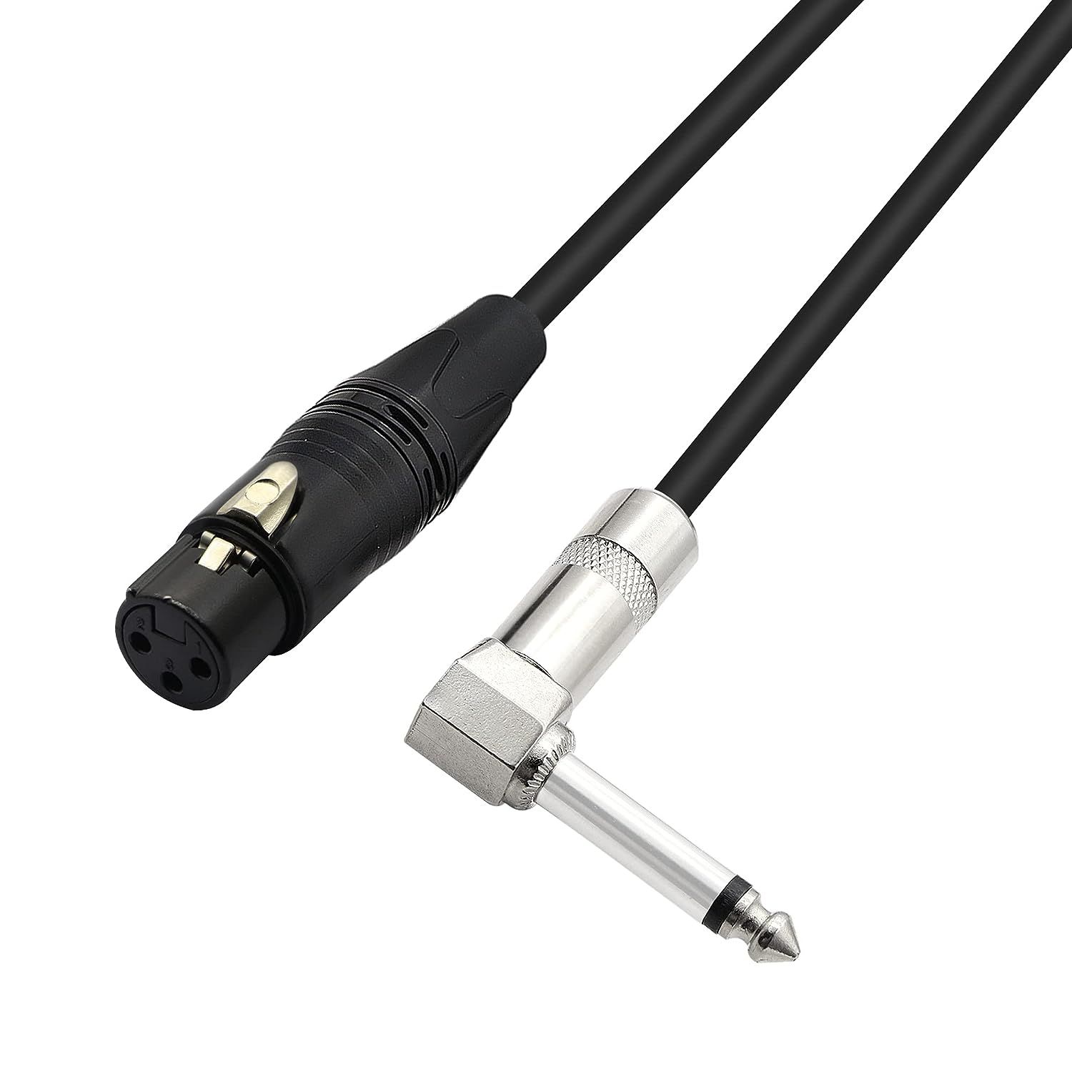 LW Essentials® Basic XLR Female to 1/4 in. Male TS Mono Cable (Straight + Right-Angle)