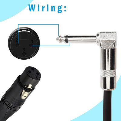 LW Essentials® Basic XLR Female to 1/4 in. Male TS Mono Cable (Straight + Right-Angle)