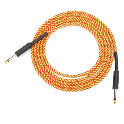 Prestige Picks® 1/4 in. Braided TS Mono Instrument Cable - Orange Prestige Picks® 1/4 in. Braided TS Mono Instrument Cable - Orange