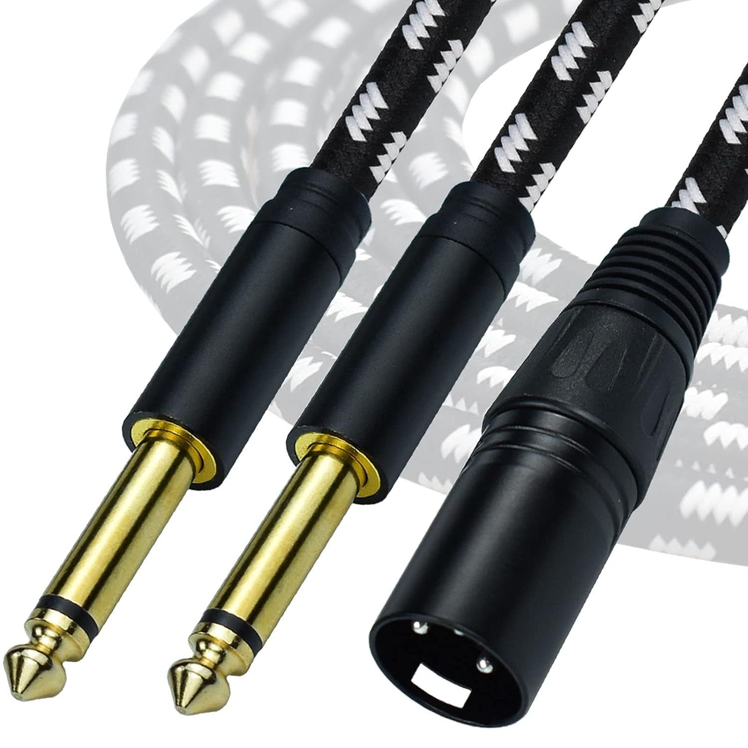LW Essentials® Basic XLR Male to Dual 1/4 in. Male TS Mono Cable