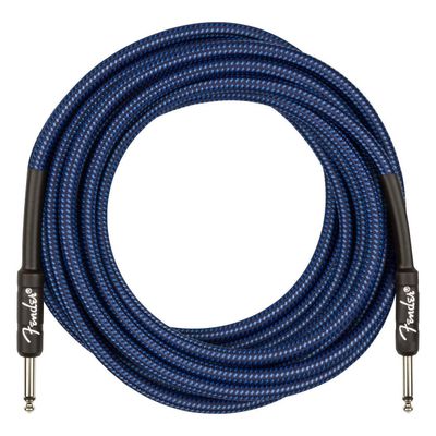 Prestige Picks® 1/4 in. Braided TS Mono Instrument Cable - Blue Prestige Picks® 1/4 in. Braided TS Mono Instrument Cable - Blue