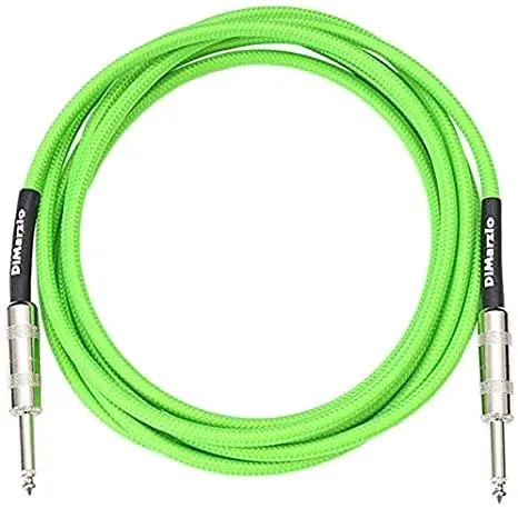 Prestige Picks® 1/4 in. Braided TS Mono Instrument Cable - Green