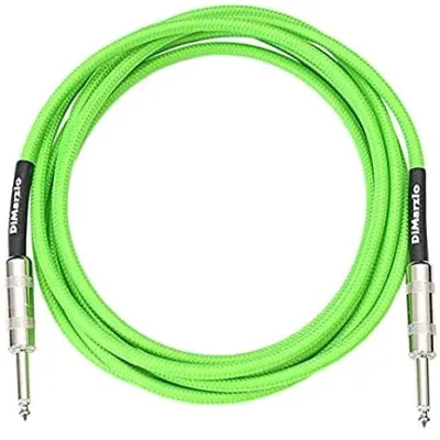 Prestige Picks® 1/4 in. Braided TS Mono Instrument Cable - Green Prestige Picks® 1/4 in. Braided TS Mono Instrument Cable - Green