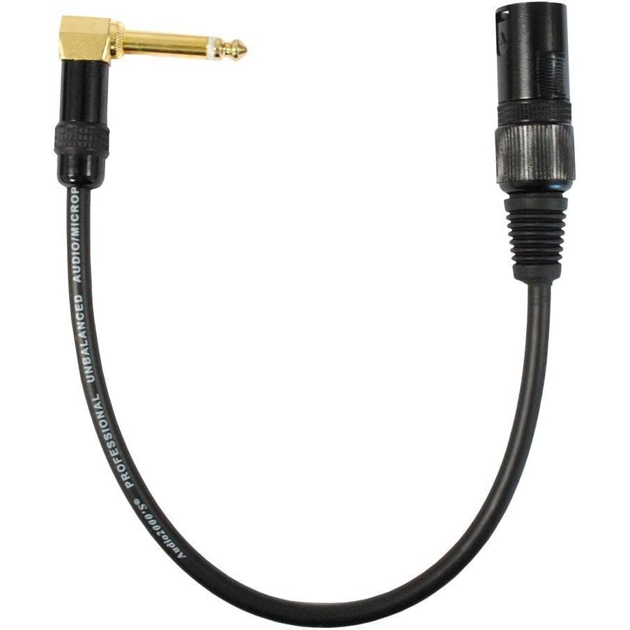 LW Essentials® Basic XLR Male to 1/4 in. Male TS Mono Cable (Straight + Right-Angle)