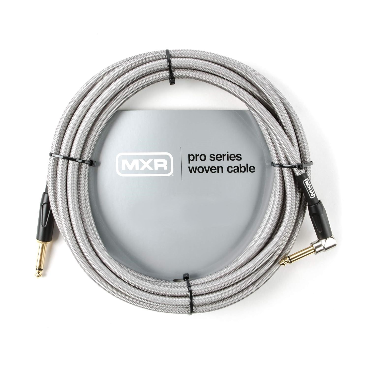 Prestige Picks® 1/4 in. Braided TS Mono Instrument Cable (Straight + Right-Angle) - Grey