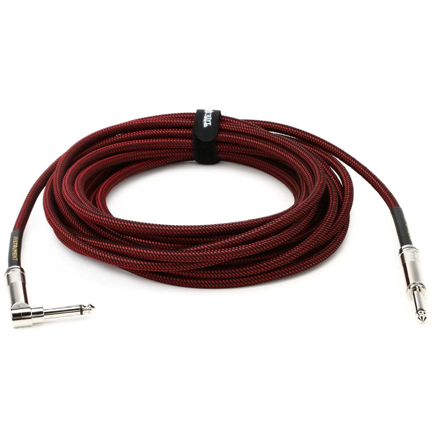 Prestige Picks® 1/4 in. Braided TS Mono Instrument Cable (Straight + Right-Angle) - Red Prestige Picks® 1/4 in. Braided TS Mono Instrument Cable (Straight + Right-Angle) - Red