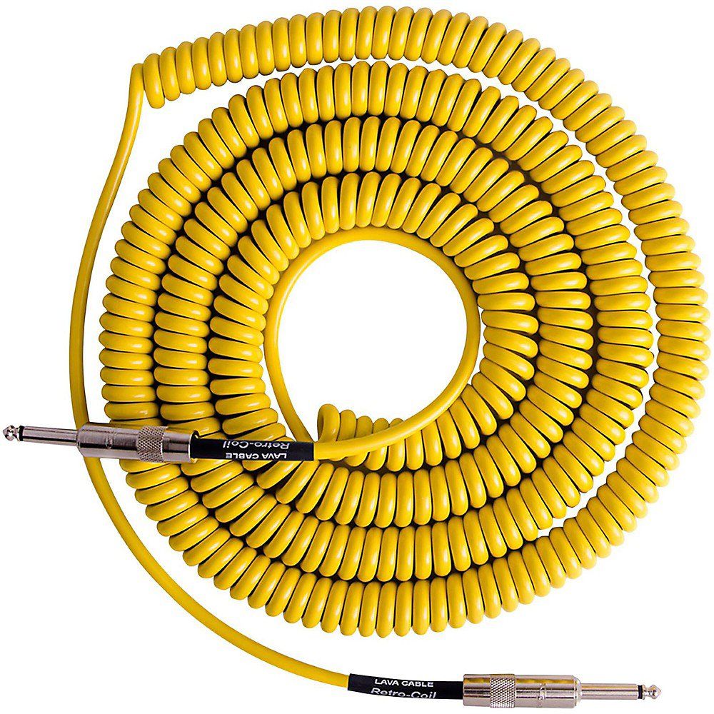 Prestige Picks® 1/4 in. Coiled TS Mono Instrument Cable - Yellow
