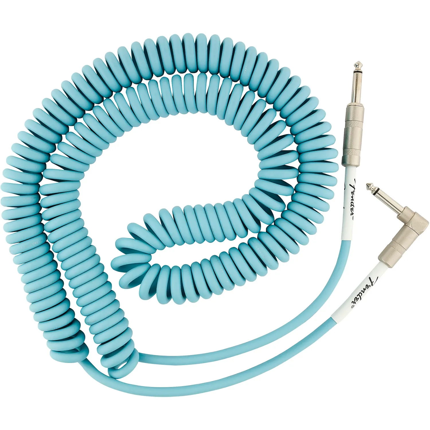 Prestige Picks® 1/4 in. Coiled TS Mono Instrument Cable (Straight + Right-Angle) - Blue