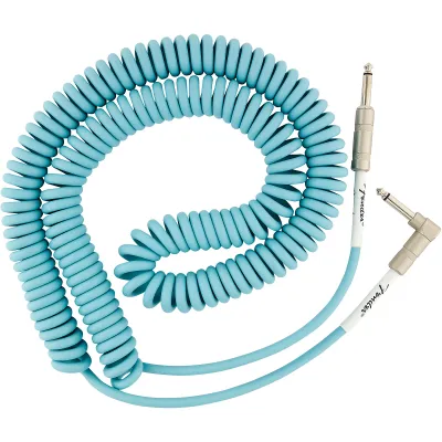 Prestige Picks® 1/4 in. Coiled TS Mono Instrument Cable (Straight + Right-Angle) - Blue Prestige Picks® 1/4 in. Coiled TS Mono Instrument Cable (Straight + Right-Angle) - Blue