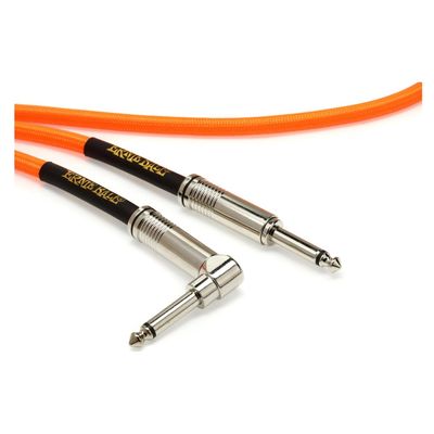 Prestige Picks® 1/4 in. Braided TS Mono Instrument Cable (Straight + Right-Angle) - Orange