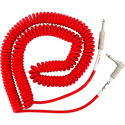 Prestige Picks® 1/4 in. Coiled TS Mono Instrument Cable (Straight + Right-Angle) - Red Prestige Picks® 1/4 in. Coiled TS Mono Instrument Cable (Straight + Right-Angle) - Red