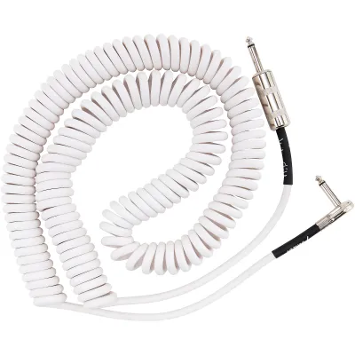 Prestige Picks® 1/4 in. Coiled TS Mono Instrument Cable (Straight + Right-Angle) - White Prestige Picks® 1/4 in. Coiled TS Mono Instrument Cable (Straight + Right-Angle) - White