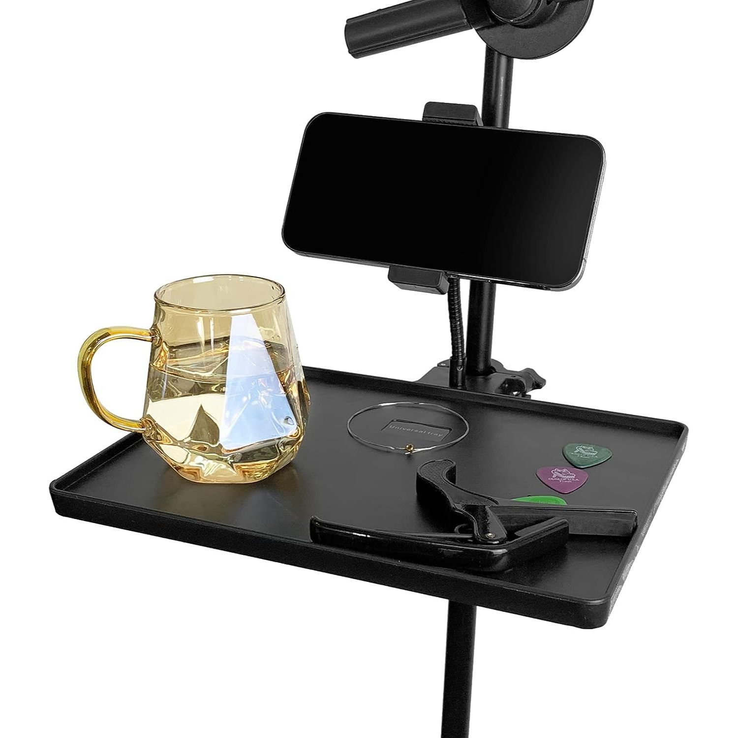 LW Essentials® Basic Tray for Microphone Stand with Phone Holder