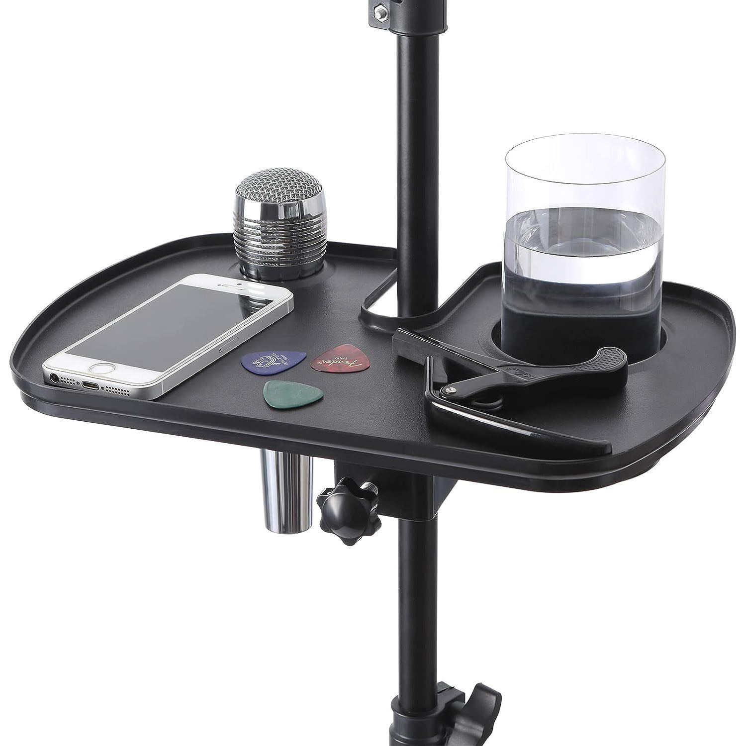 LW Essentials® Basic Tray for Microphone Stand with Mic & Drink Holder