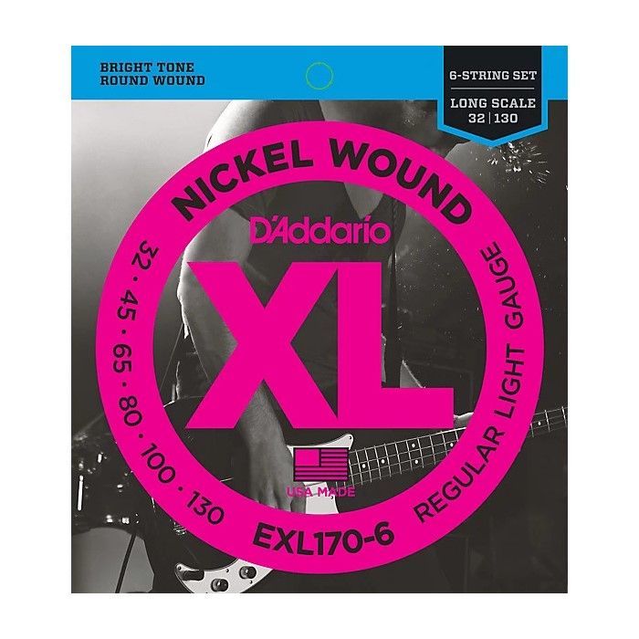 D'Addario EXL170-6 6-String Nickel Wound Long Scale Bass Strings