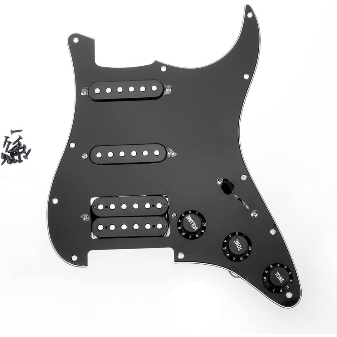 LW Essentials® Basic Stratocaster SSH Prewired Loaded Pickguard 11 Hole LW Essentials® Basic Stratocaster SSH Prewired Loaded Pickguard 11 Hole