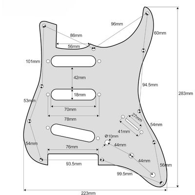 LW Essentials® Basic Stratocaster SSS Pickguard 11 Hole
