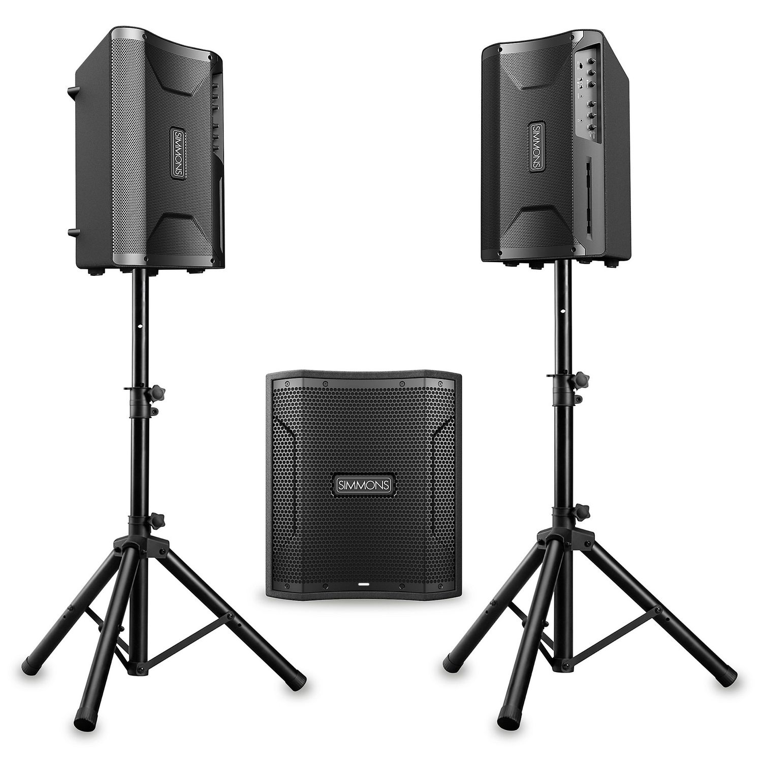 Simmons DA2110 Drum Amp and DA12S Subwoofer Bundle With Speaker Stands & Cables Simmons DA2110 Drum Amp and DA12S Subwoofer Bundle With Speaker Stands & Cables
