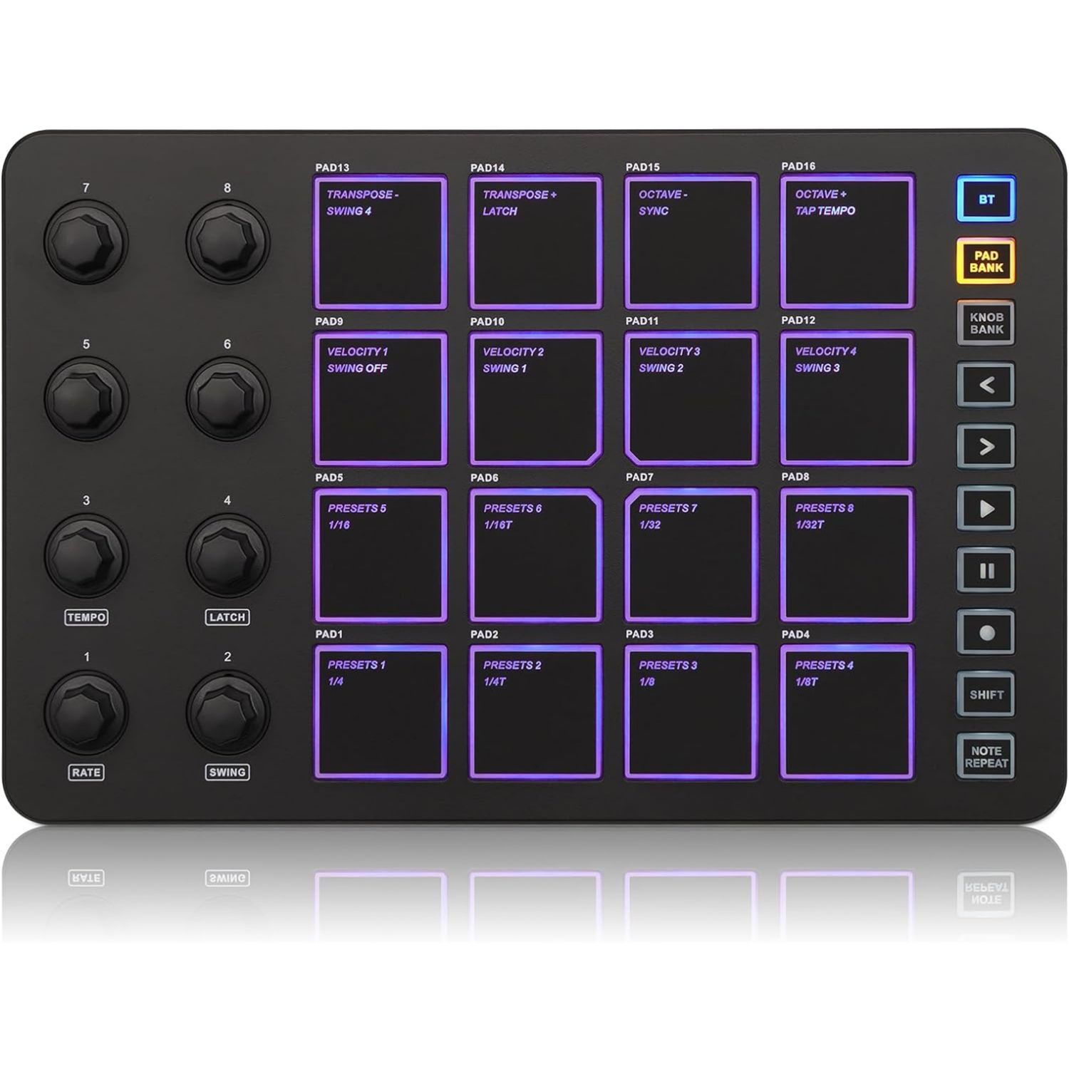 LW Essentials® Basic Wireless MIDI Controller Pad with Rechargeable Battery