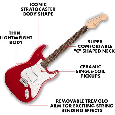Squier Debut Series Stratocaster Electric Guitar Dakota Red