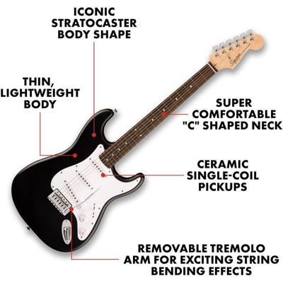 Squier Debut Series Stratocaster Electric Guitar Black