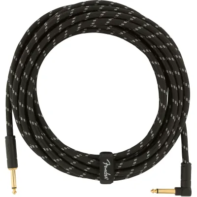 Prestige Picks® 1/4 in. Braided TS Mono Instrument Cable (Straight + Right-Angle) - Black