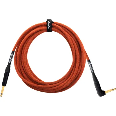 Prestige Picks® 1/4 in. Braided TS Mono Instrument Cable (Straight + Right-Angle) - Orange Prestige Picks® 1/4 in. Braided TS Mono Instrument Cable (Straight + Right-Angle) - Orange